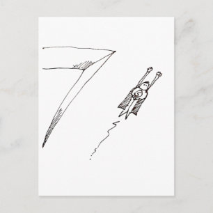 Super Hero Flying Cartoon  Postcard