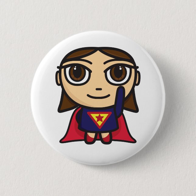 Super Hero Girl Character Pinback Button (Front)