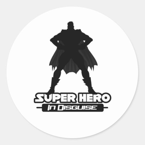 Super Hero In Disguise Classic Round Sticker