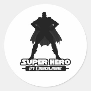 Super Hero In Disguise Classic Round Sticker