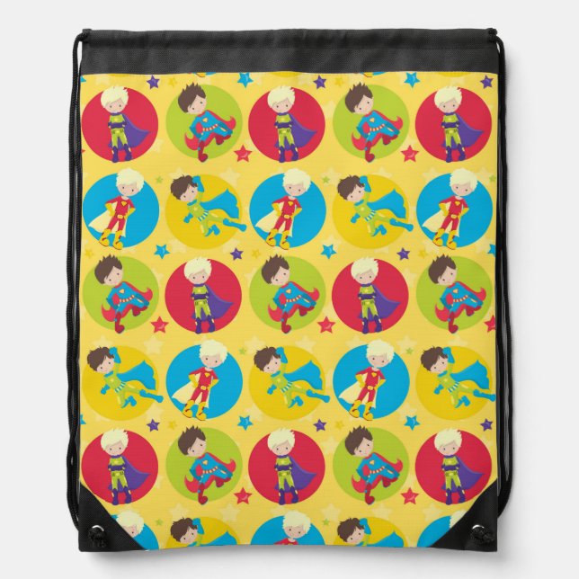 Super Hero Kids Drawstring Bag (Front)
