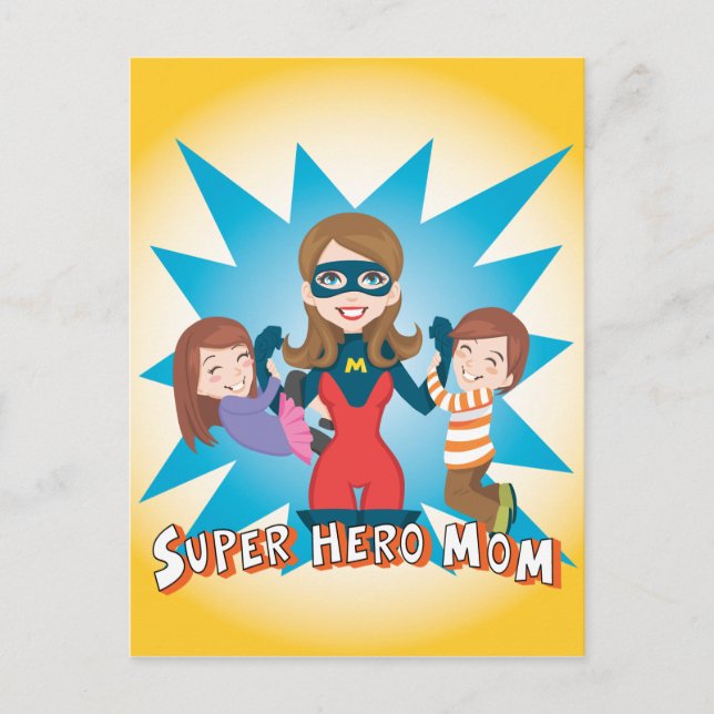 Super Hero Mom Postcard (Front)