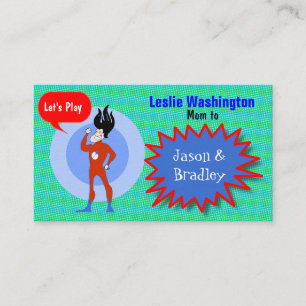 Super Hero Mommy Play Date Card