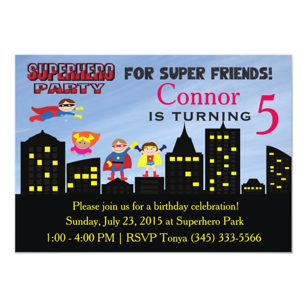 Super Hero Party Invitation