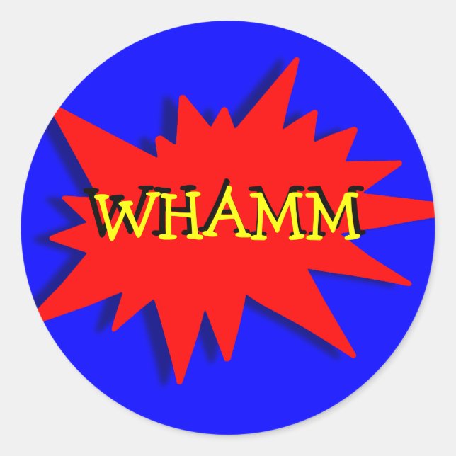 Super-hero Party Theme Red Blue Classic Round Sticker (Front)