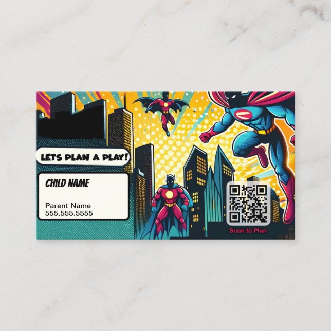 Super Hero Plan-a-Play Card (Front)