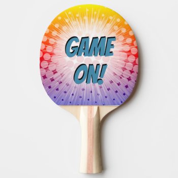 Super Hero Pop Art Purple Game On! Ping-pong Paddle by GroovyFinds at Zazzle