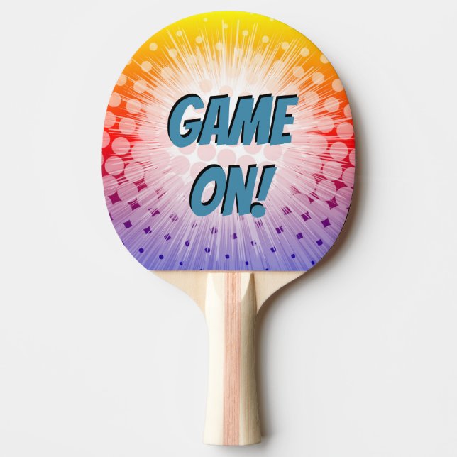 Super Hero Pop Art Purple Game On! Ping-Pong Paddle (Front)