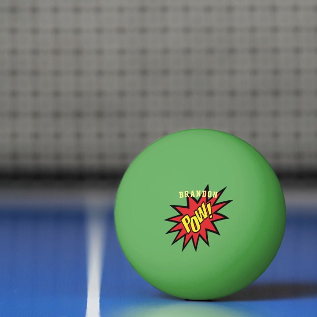 Super Hero Pow Custom Color Personalized Ping-Pong Ball (Net)
