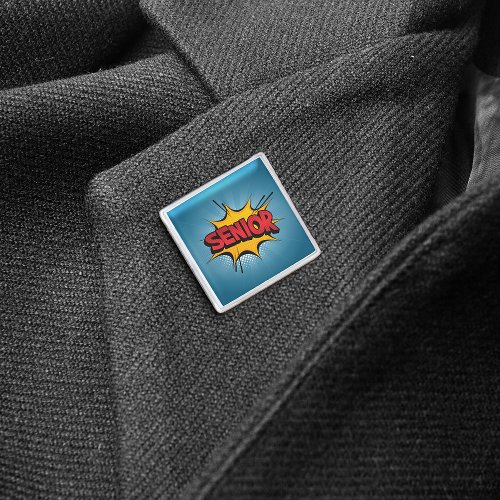 Super Hero Senior Silver Finish Lapel Pin