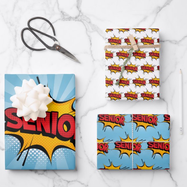 Super Hero Senior Wrapping Paper Sheets (Front)