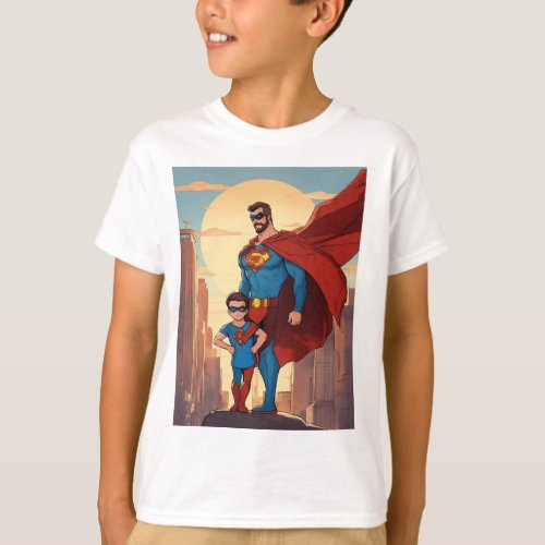 super hero son  dad T_Shirt