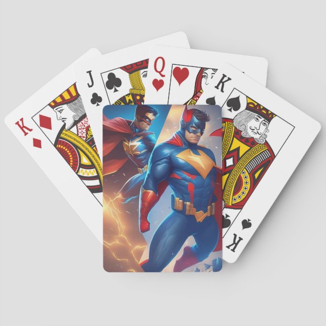 Super hero with new Super hero Poker Cards (Back)