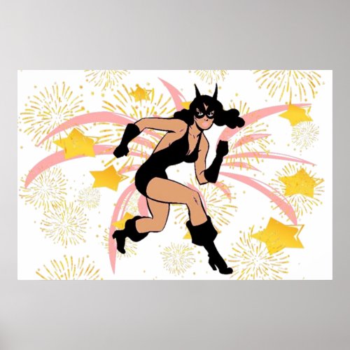 Super Hero Woman Superhero Comic Girl Power Cute Poster