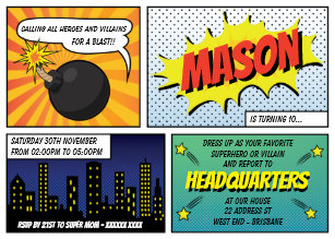 superhero party invitations zazzle