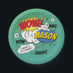 Super Heroes and Villains Kid's Birthday Party Paper Plates<br><div class="desc">Comics Super Heroes or Villains Paper Plate - Calling all heroes and villains for a birthday blast! These old school style superhero paper plates will make ideal party supplies for a birthday extravaganza. Which side is your little one on? Whether they are a crime fighter or a super villain master...</div>