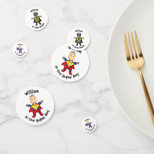 Super Heroes Super Boy First Birthday Party Table  Confetti (Group)