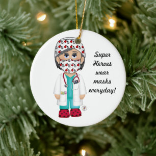 Super Heroes wear masks everday Ceramic Ornament