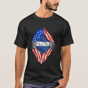 Super Honduran Heritage Honduras Roots Usa Flag Gi T-Shirt