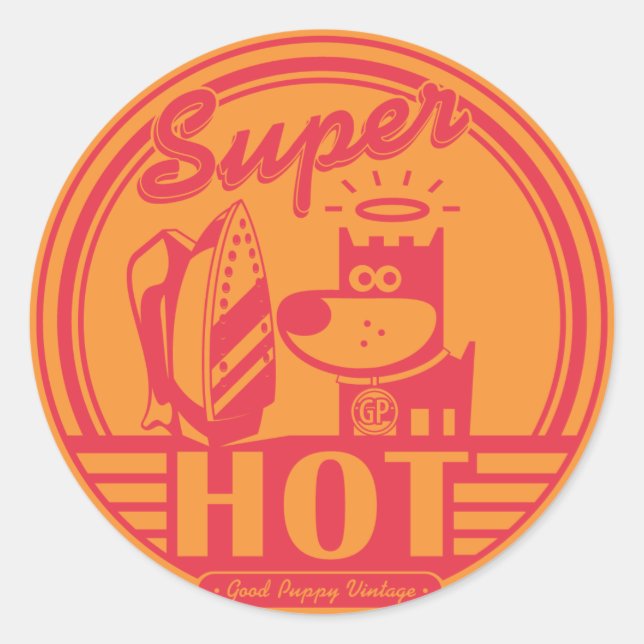 SUPER HOT CLASSIC ROUND STICKER (Front)