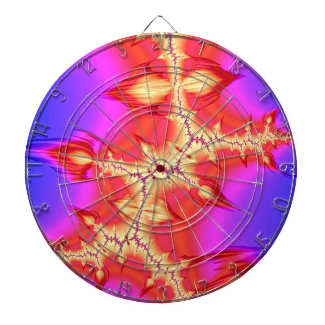 Super Hot Fiery Fizzure Fractal Abstract Art Dart Board (Front)