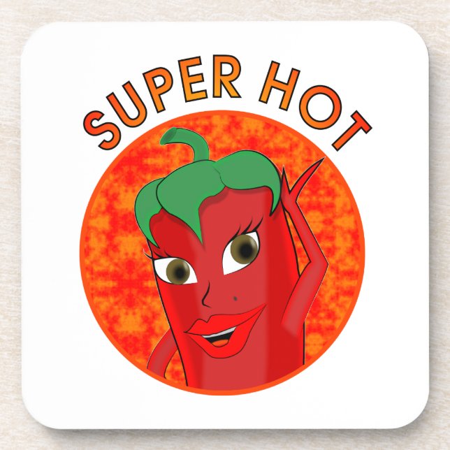 Super Hot Pepper Diva Beverage Coaster (Front)