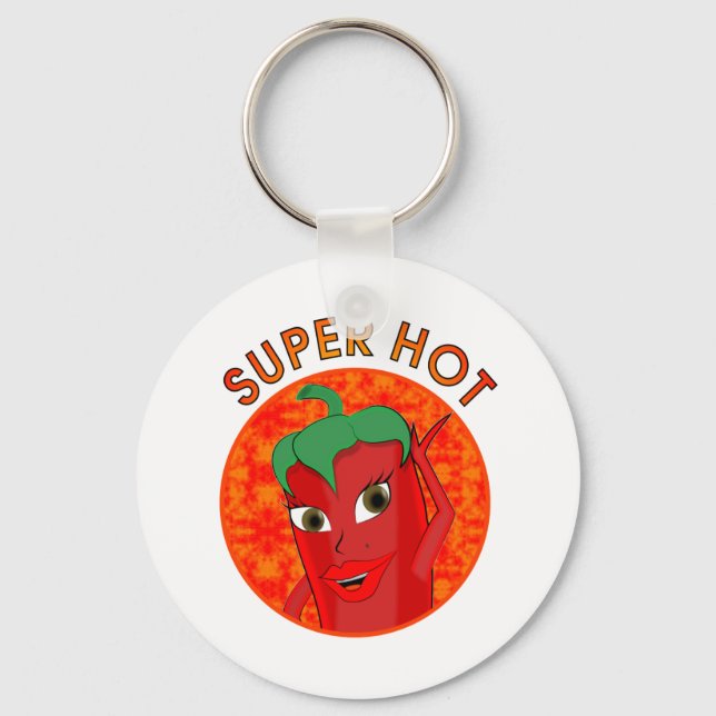 Super Hot Pepper Diva Keychain (Front)
