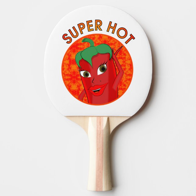 Super Hot Pepper Diva Ping Pong Paddle (Front)