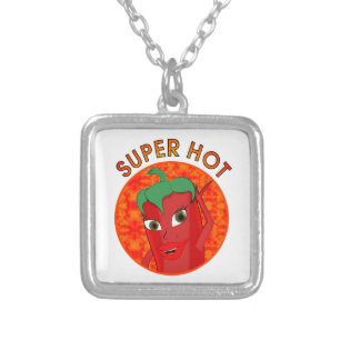 Super Hot Pepper Diva Silver Plated Necklace