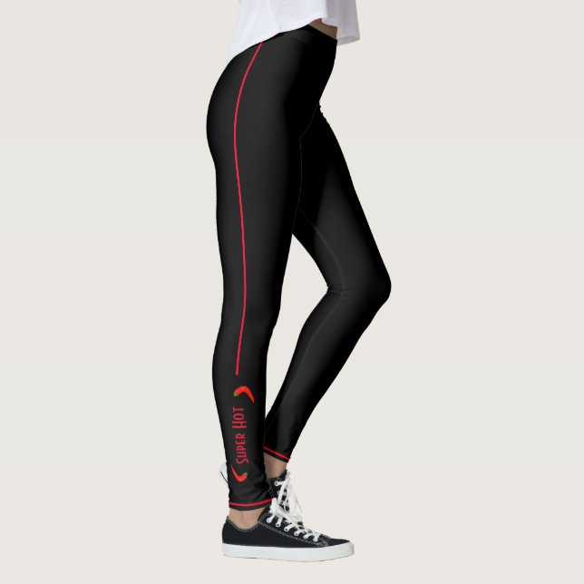 Super Hot Red Green Chili Peppers Leggings (Right)