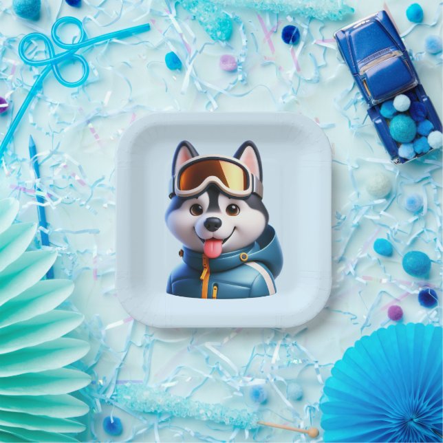 Super Husky Adventurer Paper Plates (Party)
