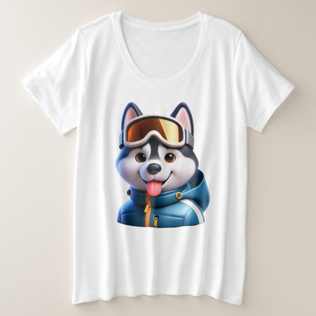 Super Husky Adventurer Plus Size T-Shirt (Design Front)