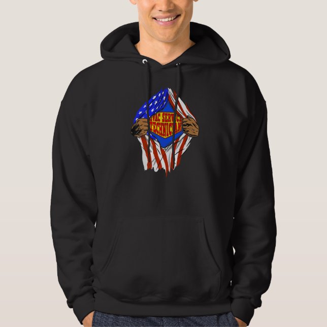 Super Hvac Service Technician Hero Job Hoodie (Front)