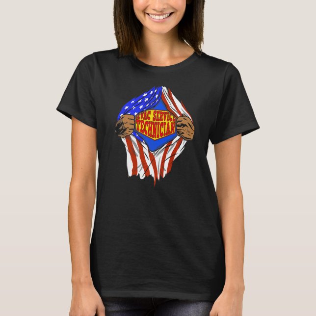 Super Hvac Service Technician Hero Job T-Shirt (Front)
