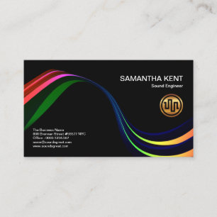 Super Illuminating Simple Colorful Sound Wave Business Card