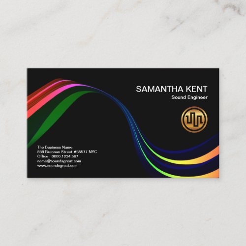 Super Illuminating Simple Colorful Sound Wave Business Card
