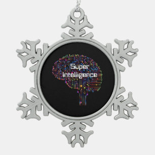 Super Intelligence Technology Snowflake Pewter Christmas Ornament