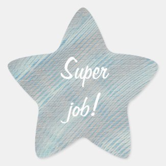 Super Job Blue and Silver White Star Stickers