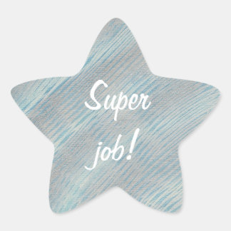 Super Job Blue and Silver White Star Stickers
