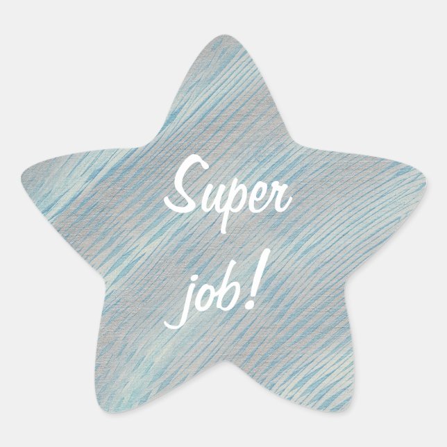 Super Job Blue and Silver White Star Stickers (Front)