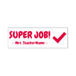[ Thumbnail: "Super Job!" School Teacher Rubber Stamp ]