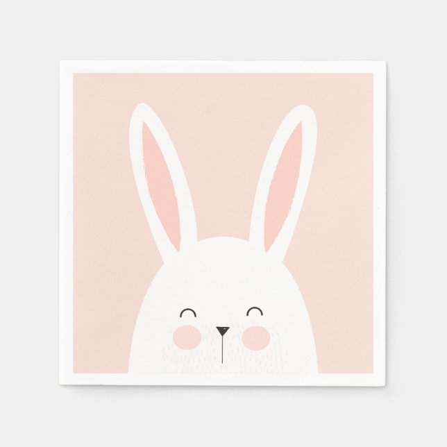 Super Kawaii Cute Easter Bunny. Paper Napkins (Front)