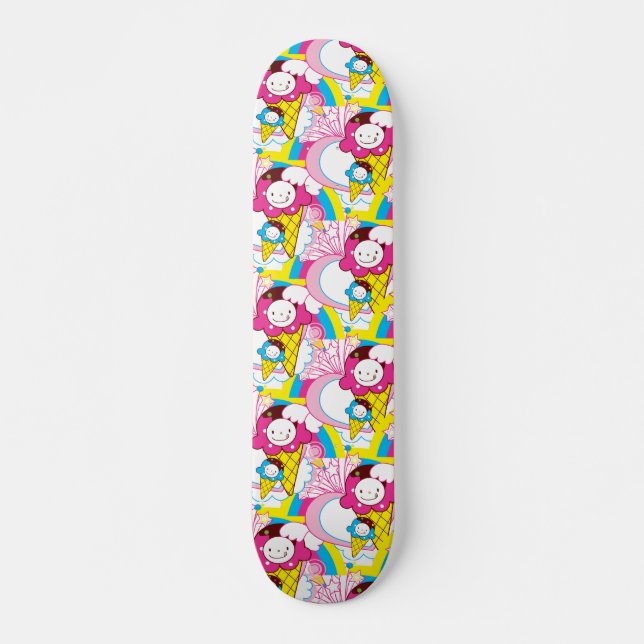 Super Kawaii Ice Cream Cute Patterns Skateboard (Front)