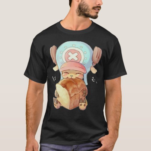Super Kawaii Tony Tony Chopper Eating Brioche Cla T_Shirt
