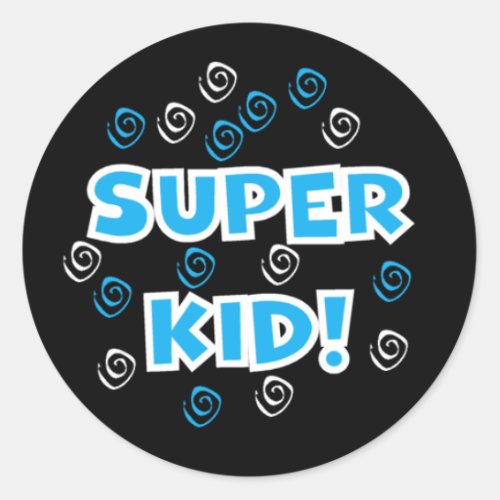 Super Kid Blue and Black Stickers