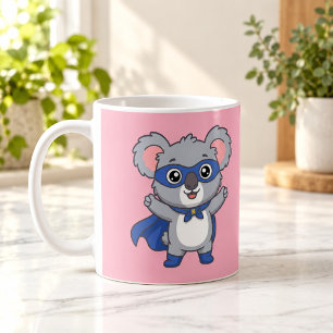 Super Koala Hero Cute Kids Superhero Pink Mug