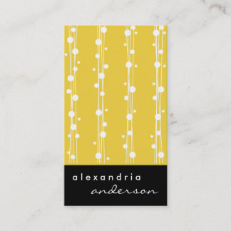 Super Lemon Stylish Dots and Straw Business Cards