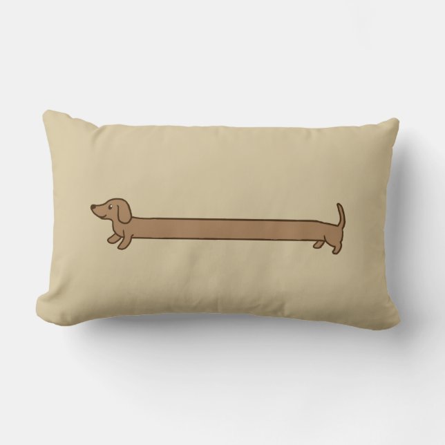 Super Long Dachshund Lumbar Pillow (Front)
