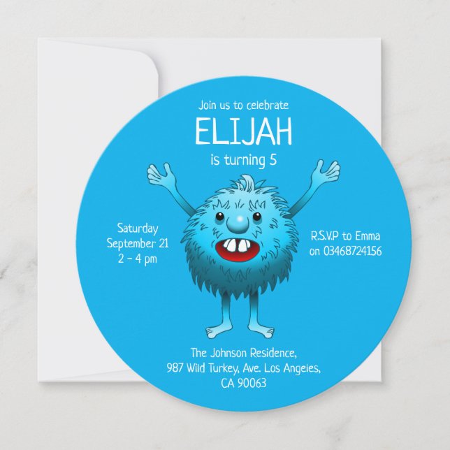 Super lovely and cute creature invitation (Front)