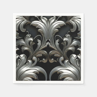 Super Luxury Silver Leaves Design Napkins